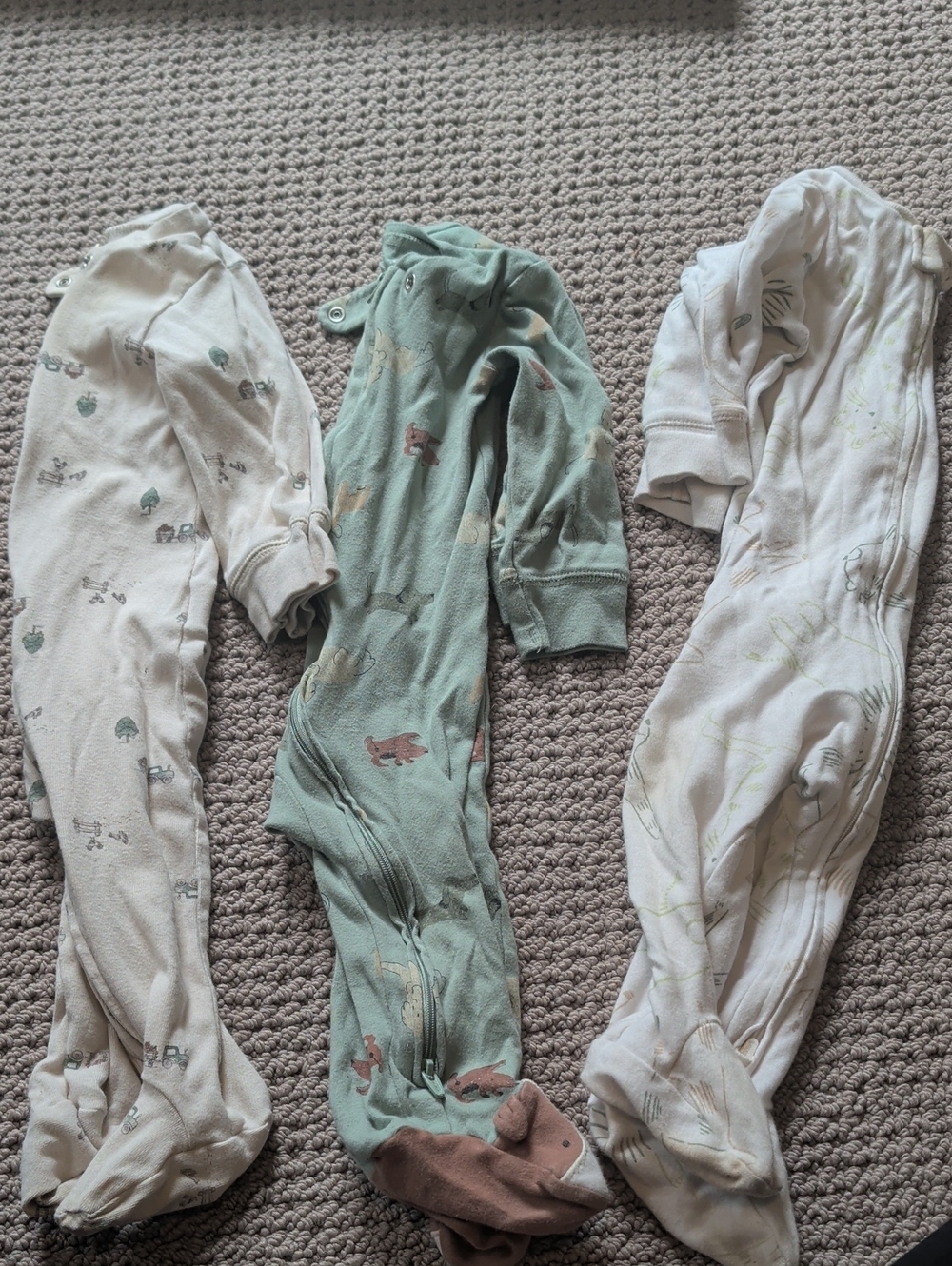 3 Pairs Foot Pajamas 9 Months